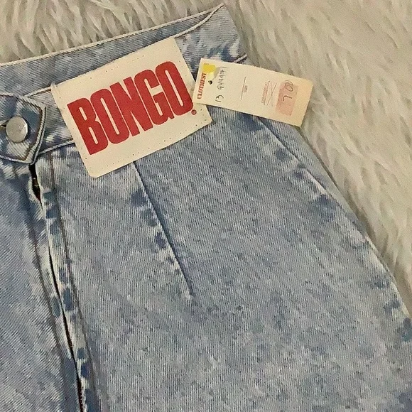 Vintage bongo women’s acid wash high waist denim shirt shorts size 5 juniors - Picture 1 of 4